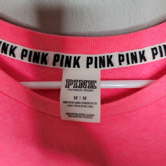 PINK Victoria's Secret Hot Pink Crewneck Sweatshirt Medium - Picture 3 of 5